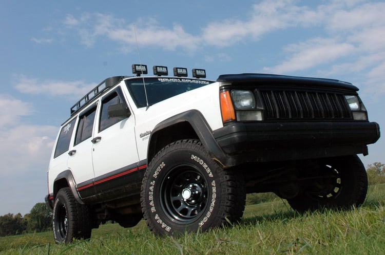 Jeep Cherokee Suspension Lift Kit - Rear - Rough Country - 3 Inch Lift, N3 Shocks, Rear AAL - '85-'01
